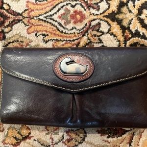 GUC, Dooney and Bourke Saddle Leather Wallet 7 1/2" x 4"